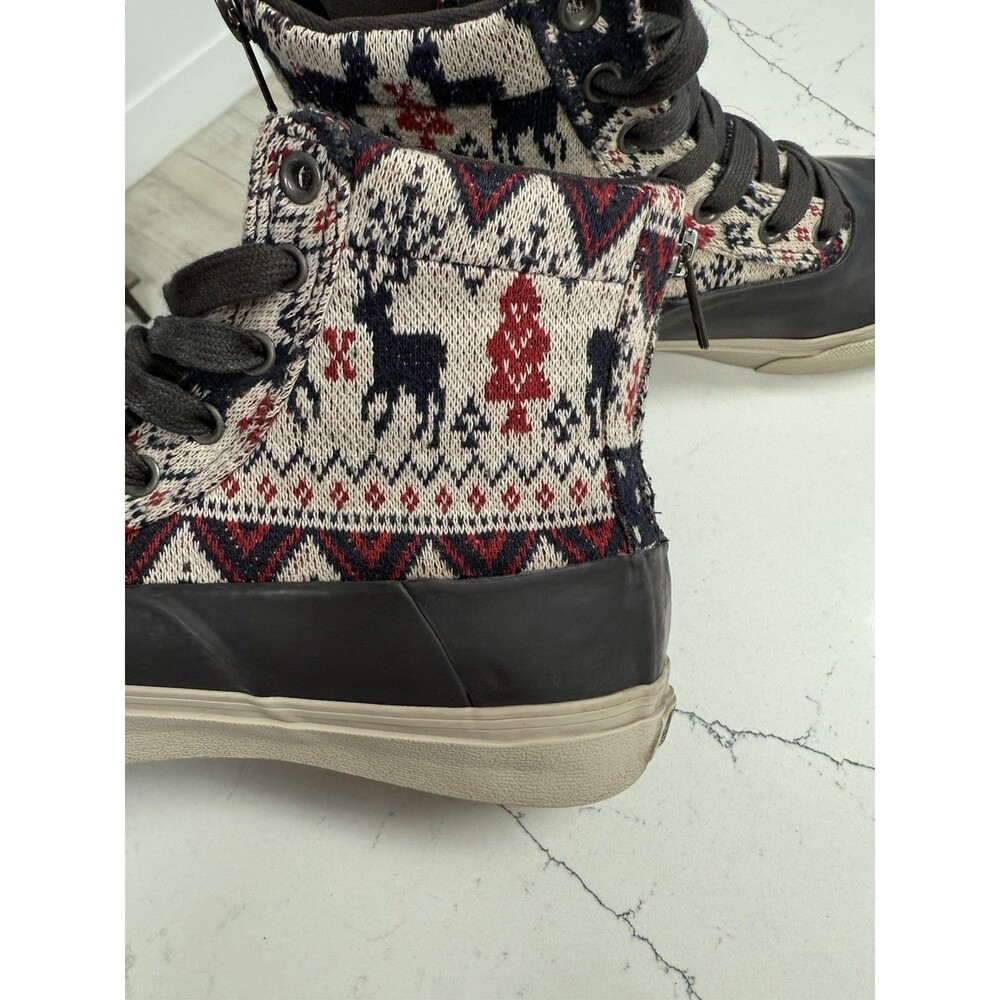 Vans Fair Isle Knit High Top Women's 6.5 Rubber Zip Back Sneakers Shoes EUC - Picture 2 of 10